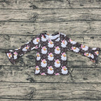 Leopard Santa Bell sleeve top