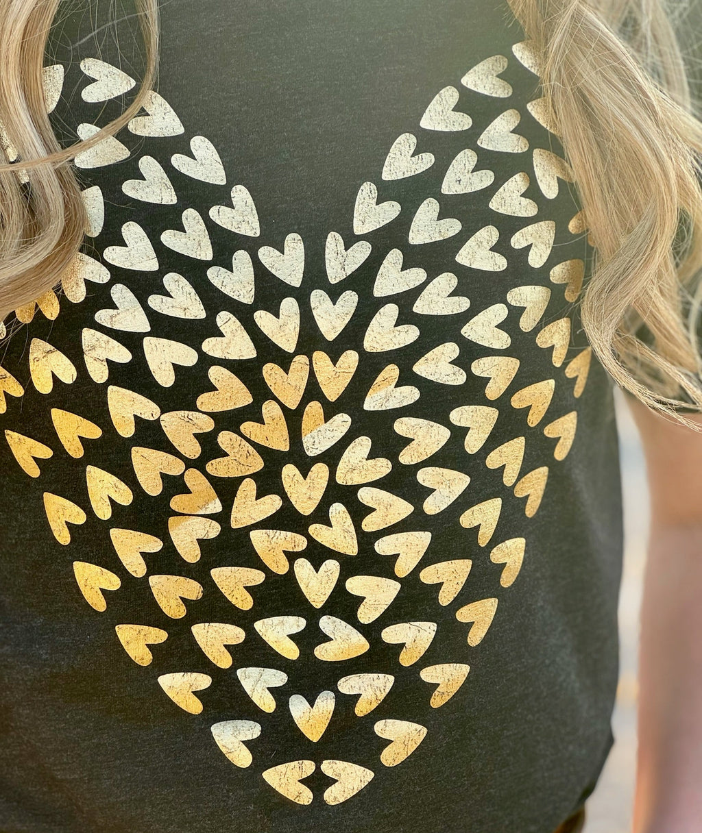 Tiny Hearts in Gold Foil Tee