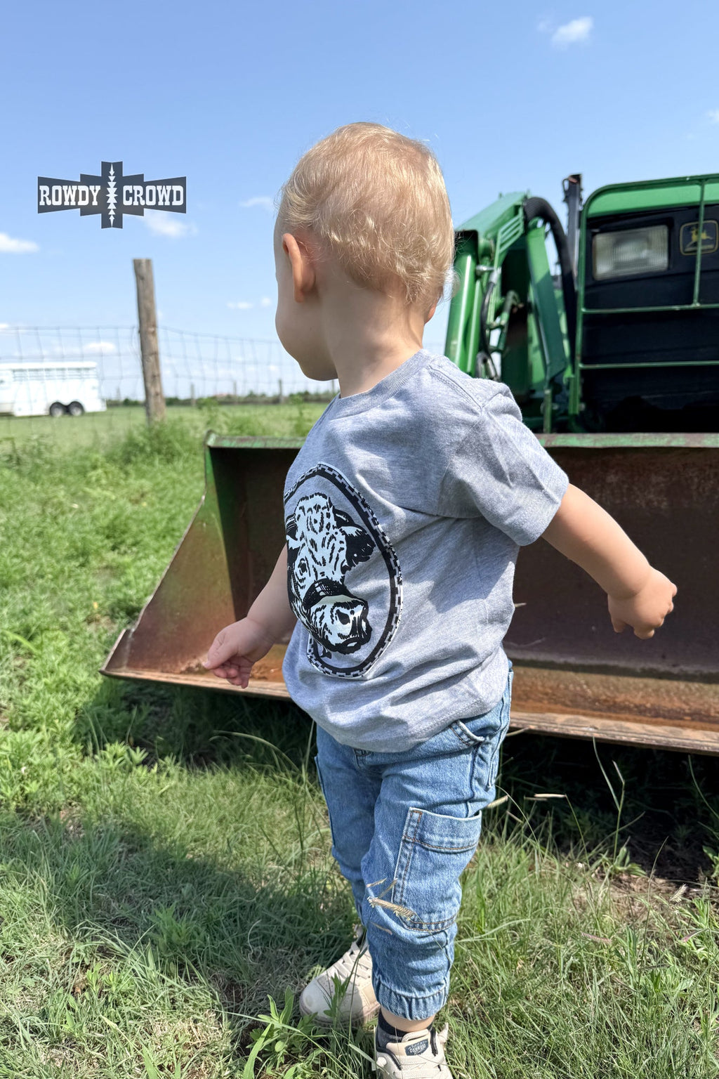 KIDS Happy Hereford Tee- GREY