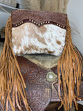 Mescalaro Hill Leather & Hair On Bag in Warm Caramel
