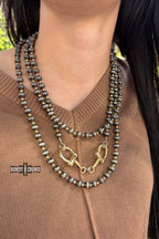 Gold Buckle Bit Necklace