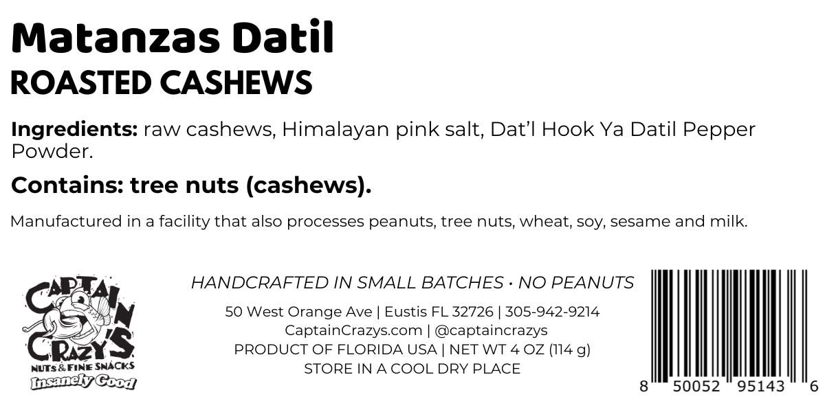 Matanzas Datil Pepper Roasted Cashews