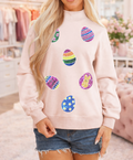 Pink Easter Egg Sequin Sweatshirt