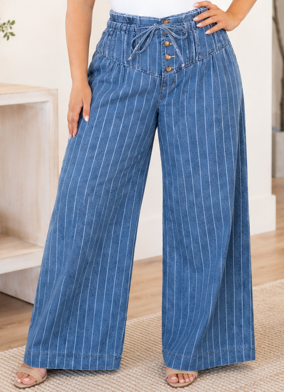 Plus Size Wide Leg Denim