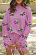 Purple Corded Mardi Gras Set