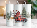 Red Truck & Barn Christmas 20oz Skinny Tumbler