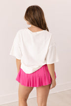 Glitter "Touchdown" on White T-Shirt