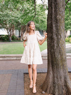 Dolly Doll Jacquard Dress, Beige