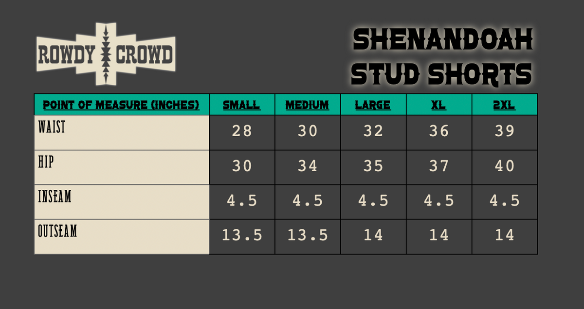 RED- Shenandoah Stud Shorts