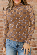 Football Sheer Mesh Long Sleeve Top
