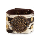 Brandianna Hair-On Hide Cuff Bracelet In Dark | Myra Bag