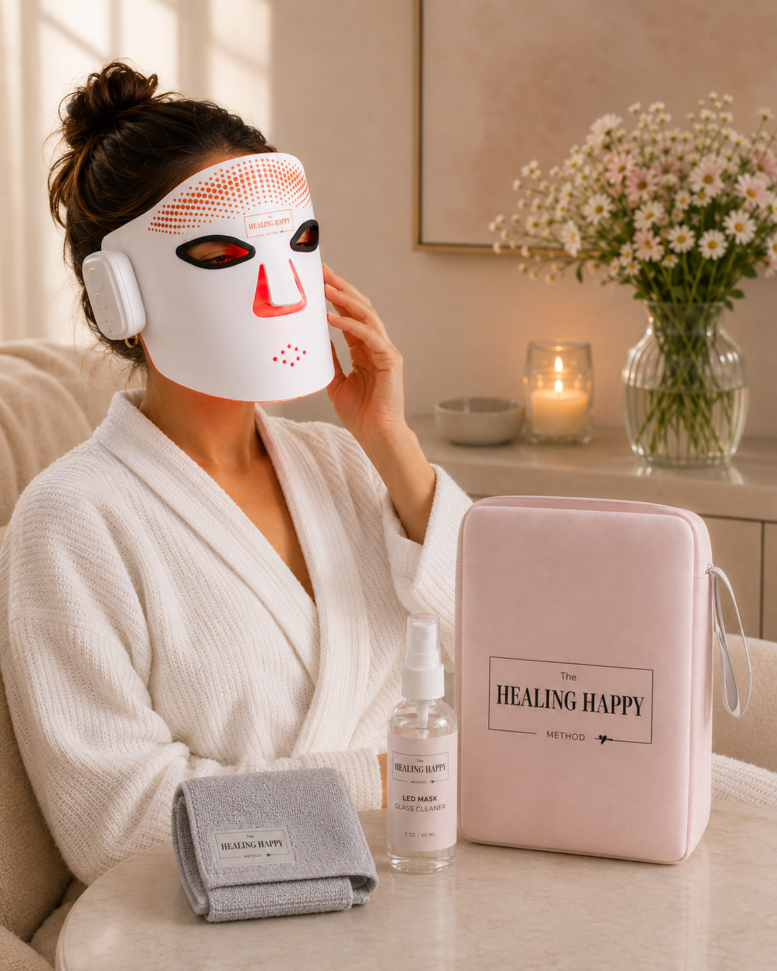 Sola LED Mask Care Kit – Protective Storage Bag, Cleaner & Microfiber Cloth