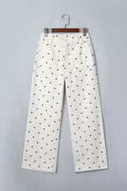 Polka Dot Scalloped Jeans