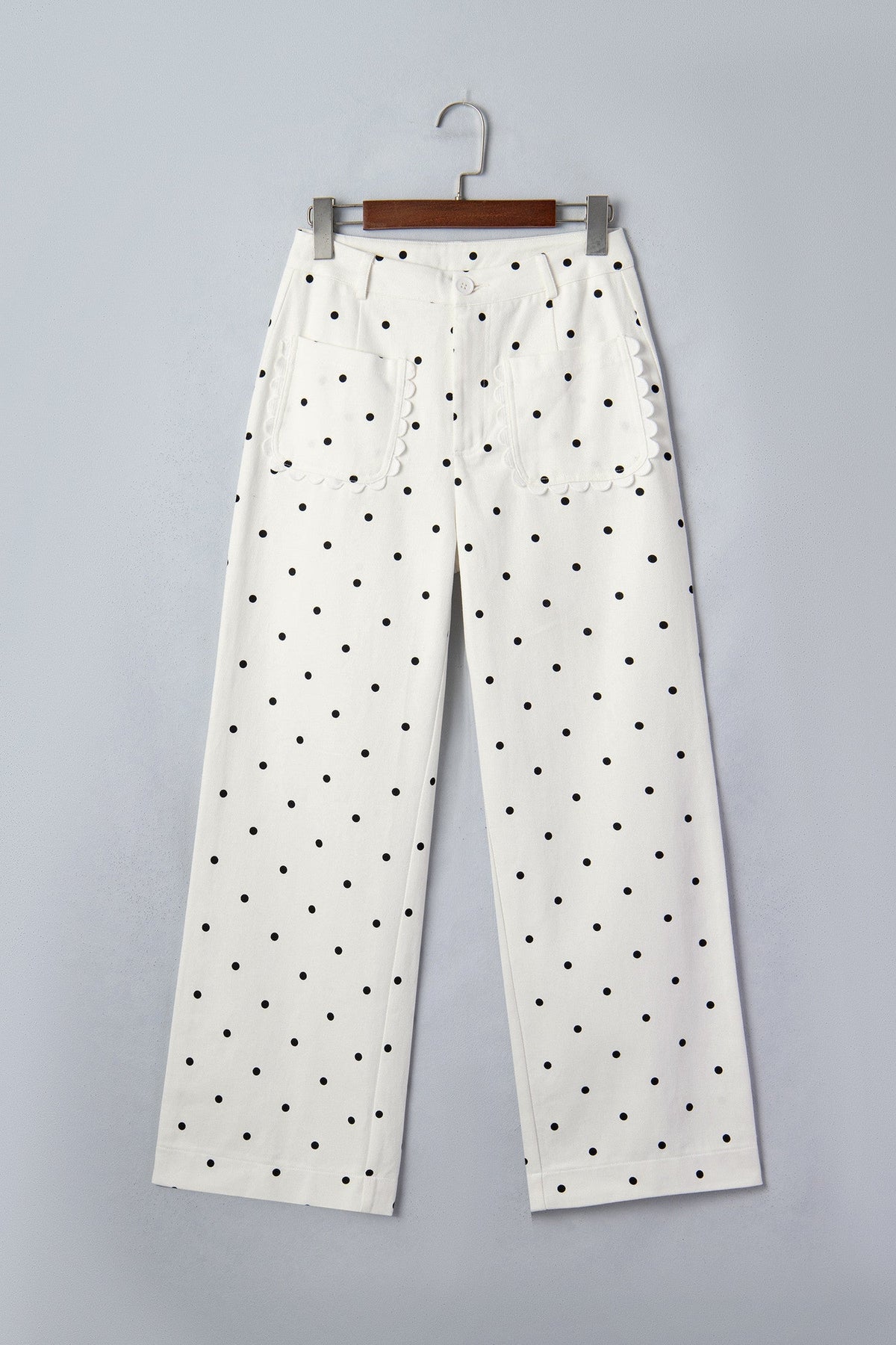 Polka Dot Scalloped Jeans
