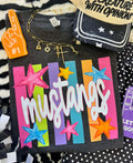 MUSTANGS NEON RAINBOW STARS TEE