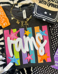 RAMS NEON RAINBOW STARS TEE