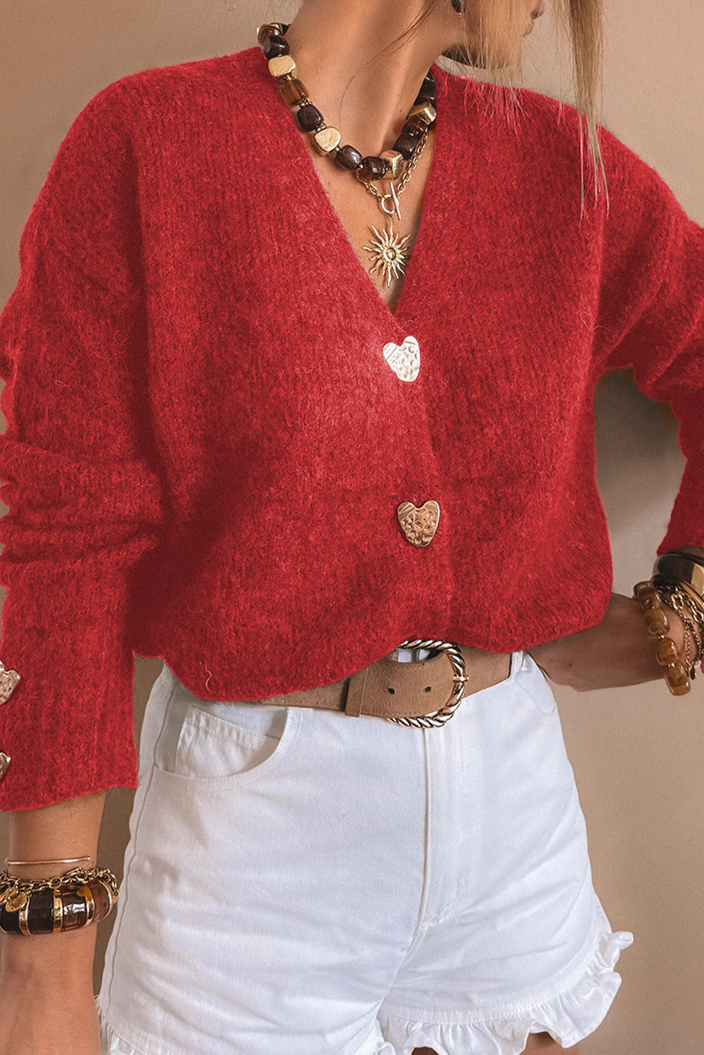 Chicory Heart Button Sweater *Multiple Colors*