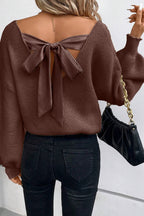 Lantern Knot Back Sweater *Multiple Colors*