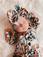 Western collage gown and headband set