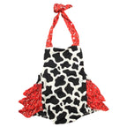 Cow paisley tie romper