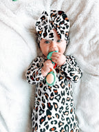 Fall leopard gown and headband set
