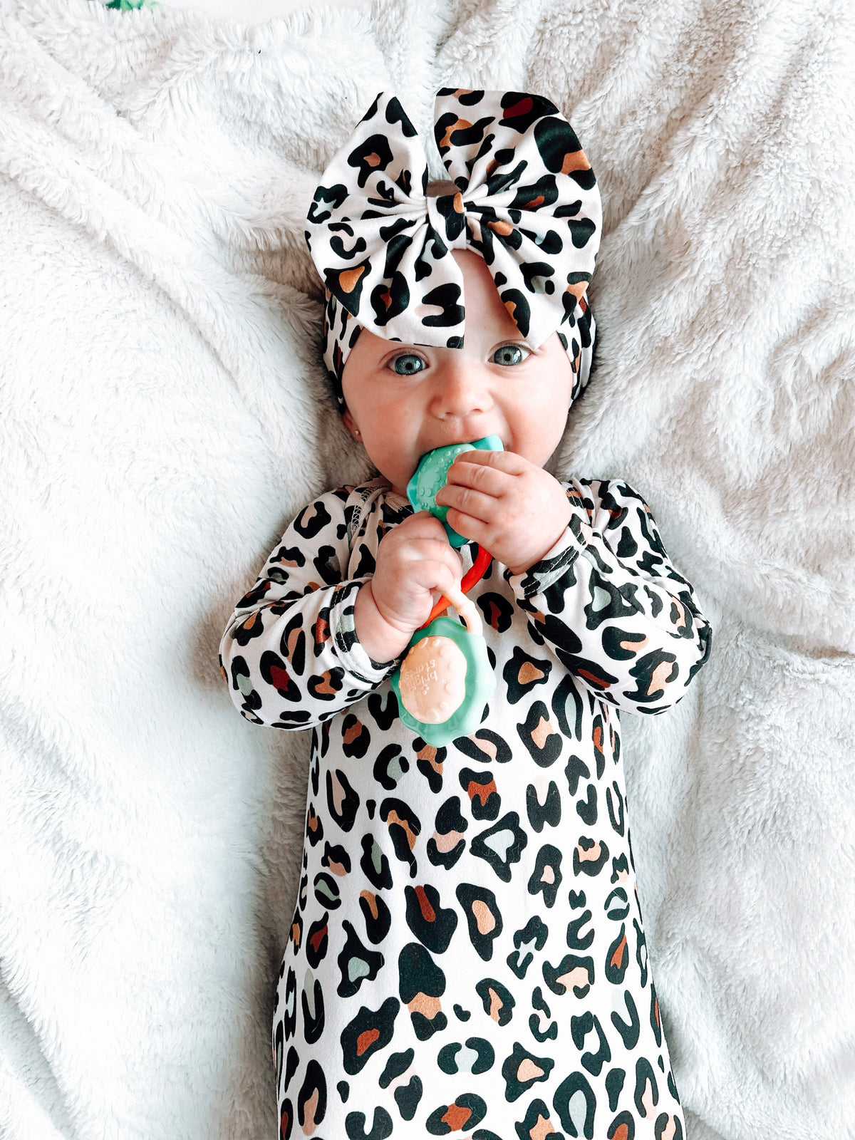 Fall leopard gown and headband set