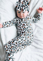 Fall leopard gown and headband set