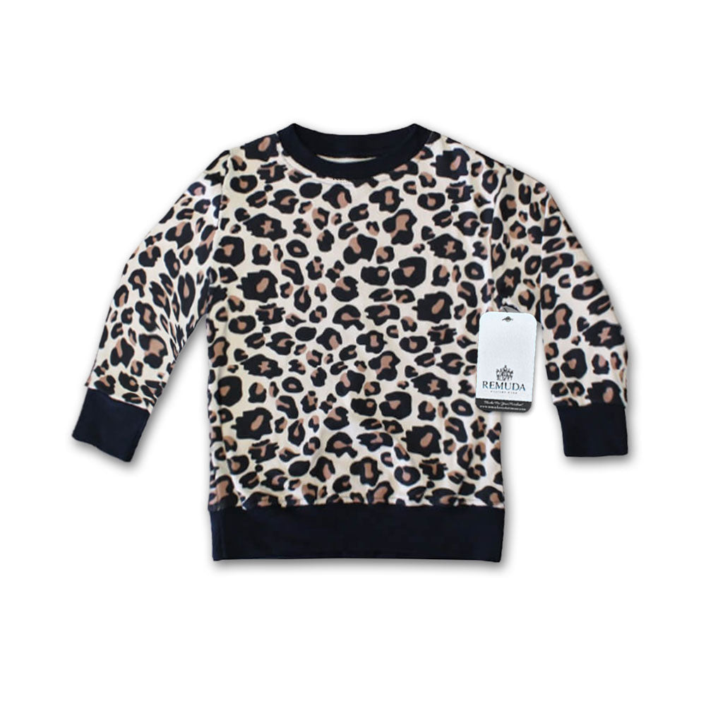 Leopard Print Infant Baby Western Pullover Long Sleeve Shirt