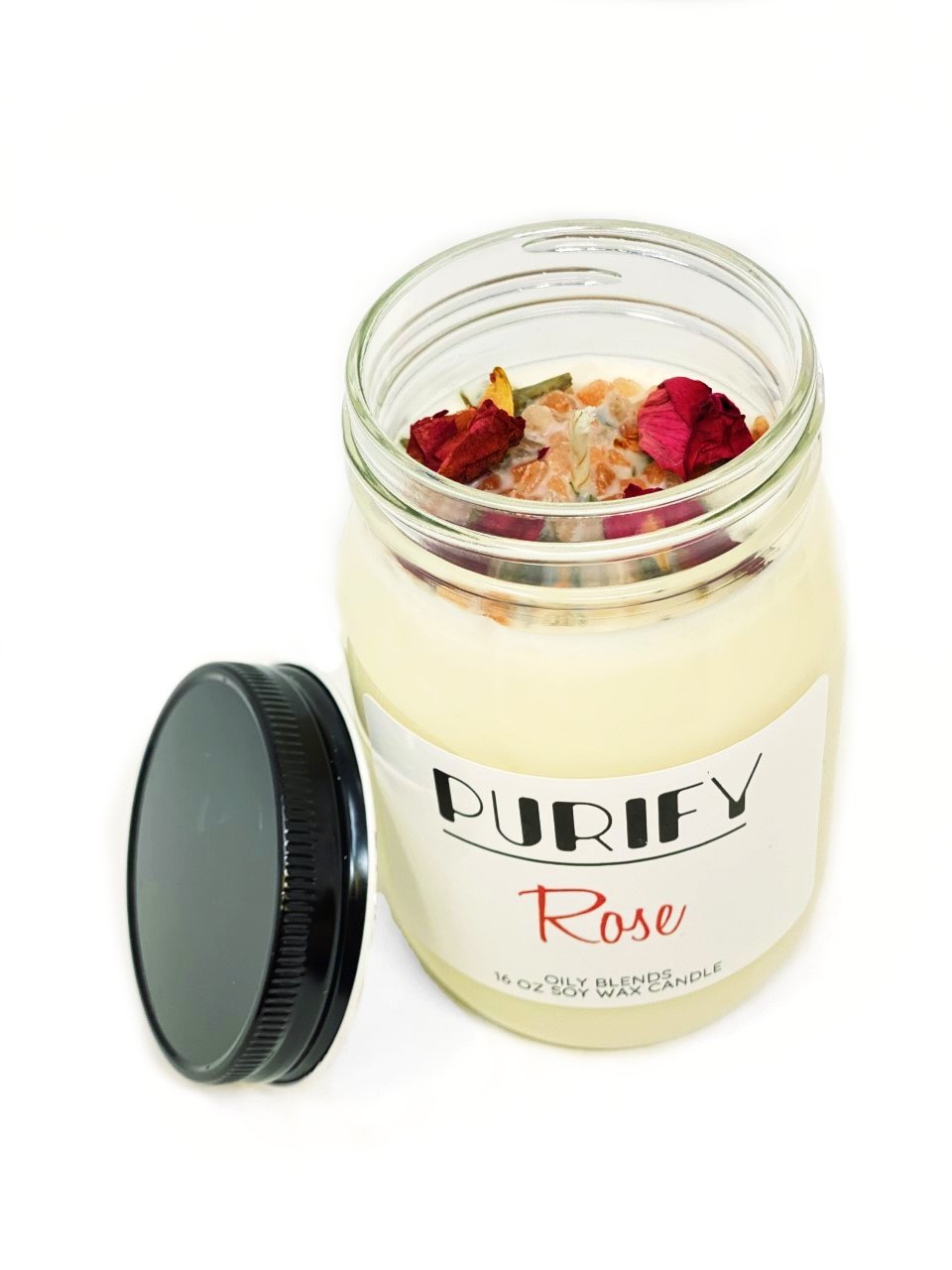 Jumbo Purify Candles with Herbs and Pink Salt - 100 Hour Burn Time Soy Wax Candles - Oily BlendsJumbo Purify Candles with Herbs and Pink Salt - 100 Hour Burn Time Soy Wax Candles