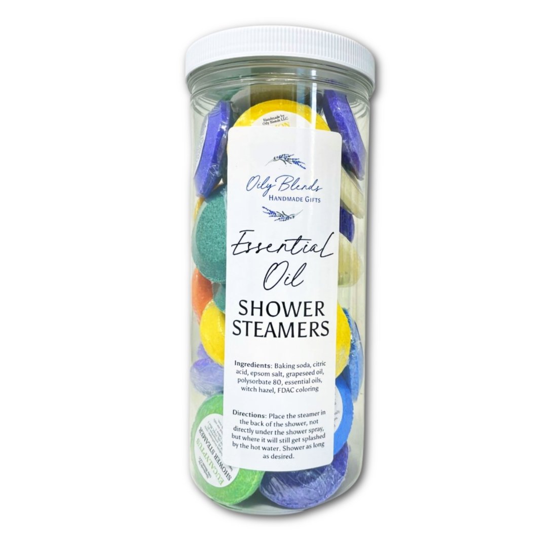 Set of 36 Essential Oil Shower Steamers with Display Jar - Oily BlendsSet of 36 Essential Oil Shower Steamers with Display Jar