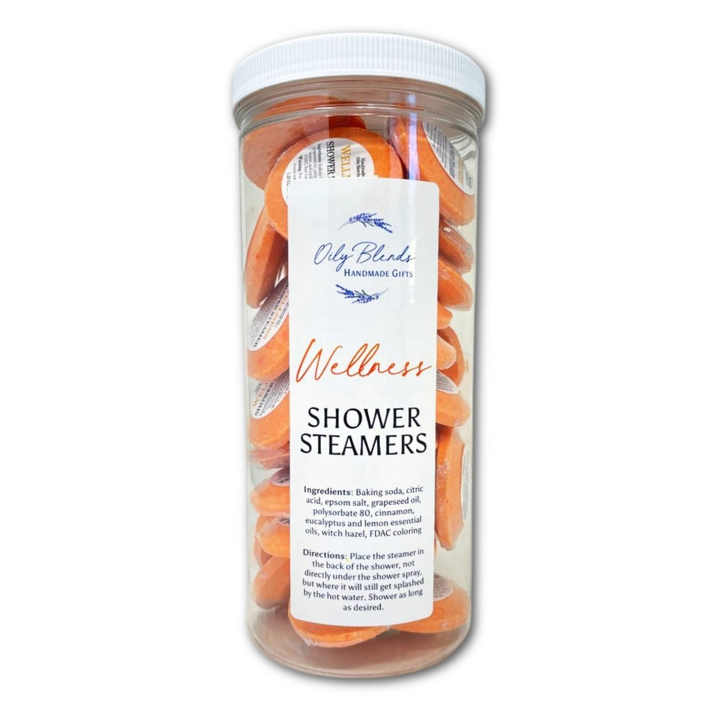 Set of 36 Essential Oil Shower Steamers with Display Jar - Oily BlendsSet of 36 Essential Oil Shower Steamers with Display Jar