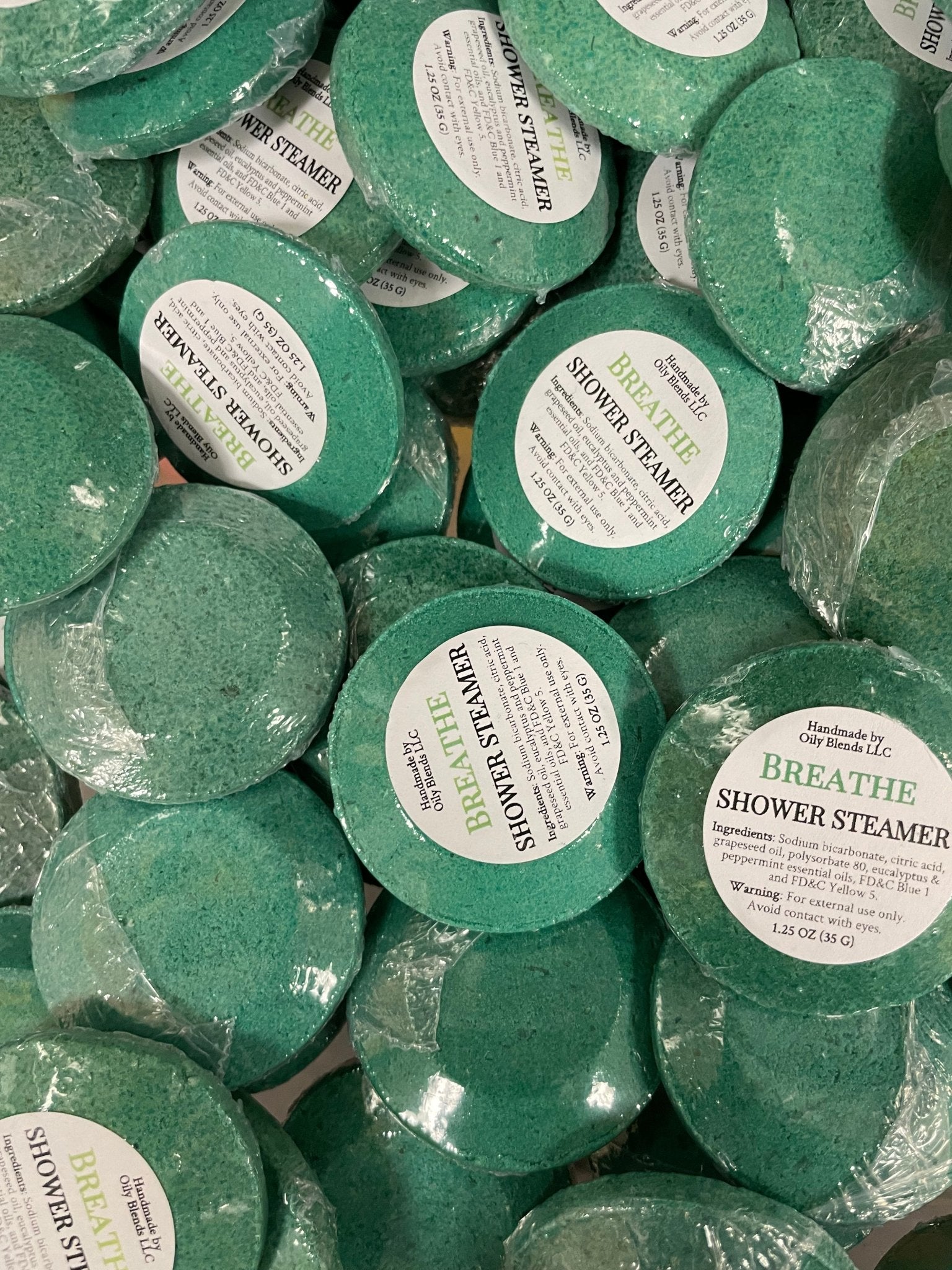 Set of 36 Essential Oil Shower Steamers with Display Jar - Oily BlendsSet of 36 Essential Oil Shower Steamers with Display Jar