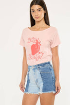 Kan Can Two-Tone Color Block Ultra High-Rise Western Denim Shorts — 11" Rise with Raw Frayed Hem - medium and large remain